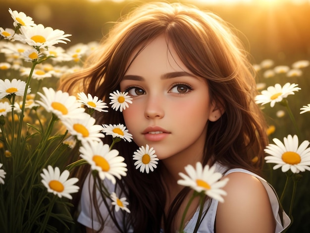 Beautiful braided blonde girl wearing denim overalls and straw hat enjoying nature in rose garden young pretty model posing near fence with green trees and pink roses on background