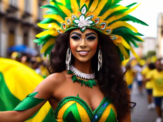 100+ Brazilian Woman Wearing Colorful Costume For Rio Carnival Brazil Stock  Photos, Pictures & Royalty-Free Images - iStock