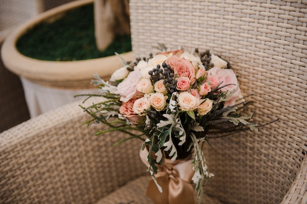 Photo beautiful bridal bouquet. wedding floristry