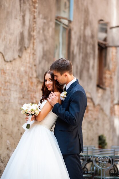 Beautiful bride in the city