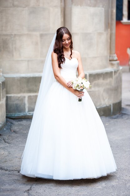 Beautiful bride in the city