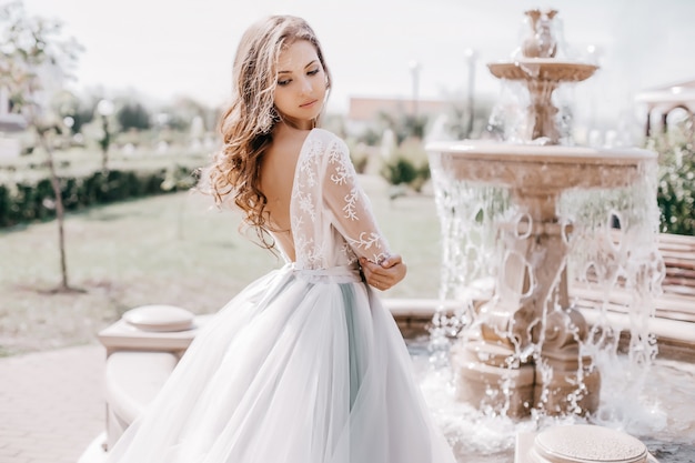 Beautiful bride in a fashion dress