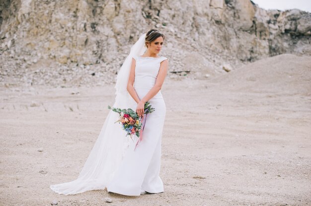 Beautiful bride outdoors 