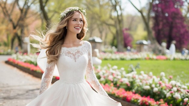 Beautiful bride in the park