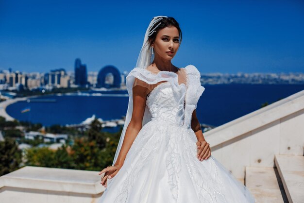 Beautiful bride in wedding dress