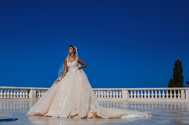 Beautiful bride in wedding dress