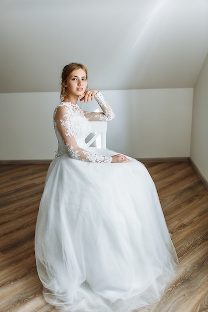 Beautiful bride in a wedding dress