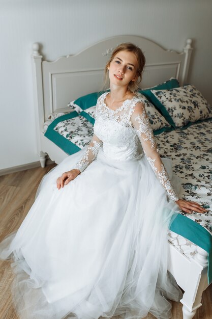 Beautiful bride in a wedding dress