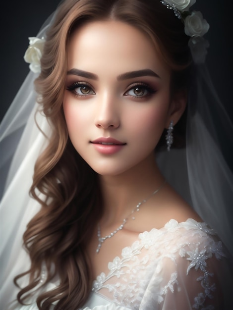 fashionable white gown, beautiful blonde model, bride hairstyle and makeup  concept - closeup young romantic lady in wedding festive dress standing  indoors on light background, pretty woman posing Stock Photo | Adobe Stock