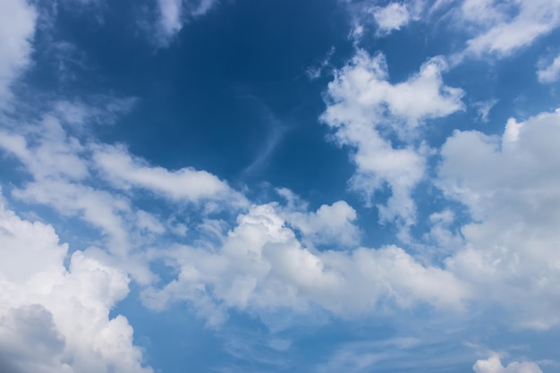 美しい明るい青空と白い雲の背景