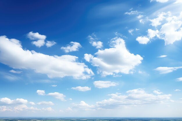 Beautiful bright blue sky with light white clouds