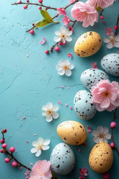 Photo beautiful bright poster for easter advertising without text