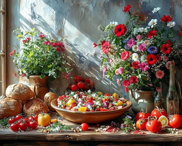 Beautiful bright still life with vegetables