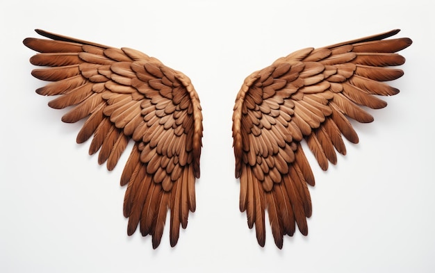 Premium Photo | Beautiful Brown Angel Wings Isolated on White Background