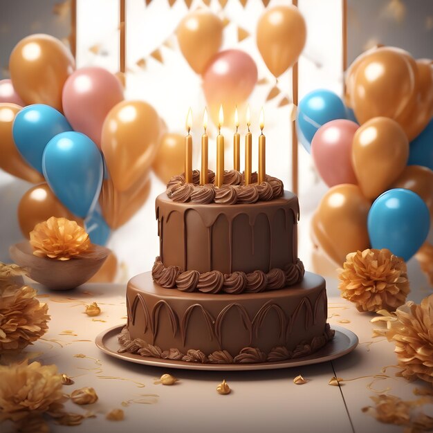 beautiful brown happy birthday template
