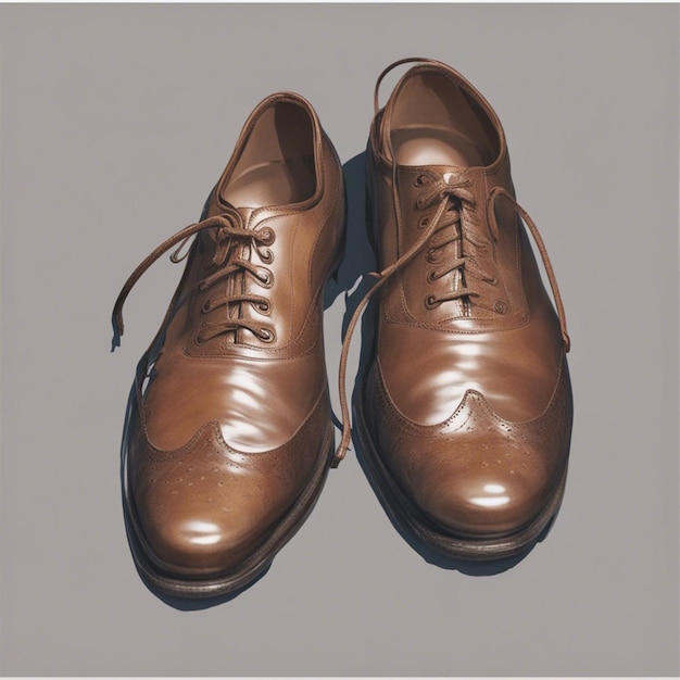 Beautiful brown leather men shoes generated with ai