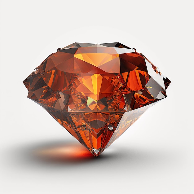 Beautiful brown red diamond shape white background AI Generated image