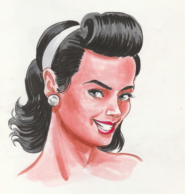 50s Pin Up Girl Pencil Drawings