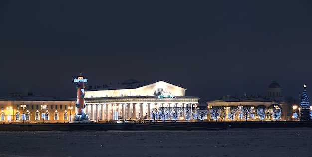 Красивое здание на берегу Невы в Санкт-Петербурге.