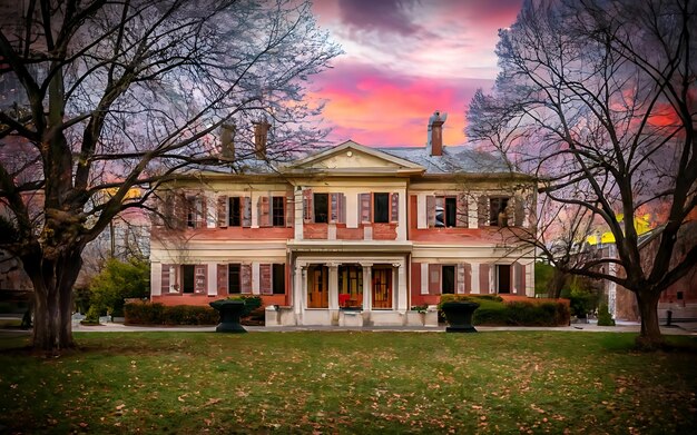 Photo beautiful building house in the forest