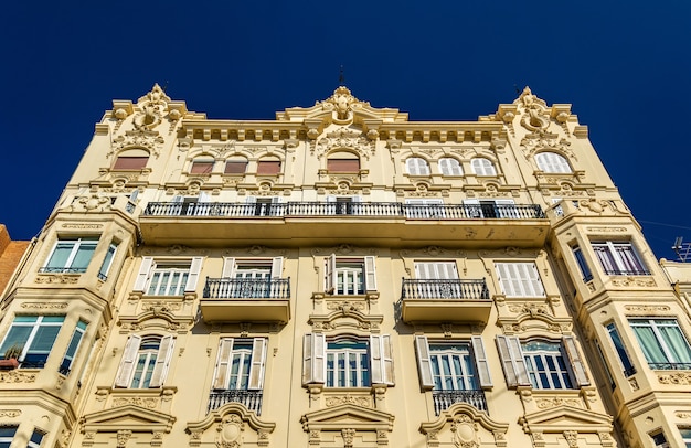 Beautiful buildings in the old town of Valencia in Spain