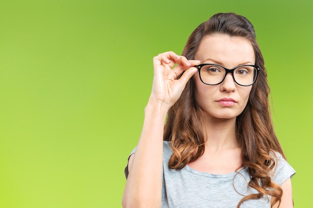 Beautiful business woman in glasses