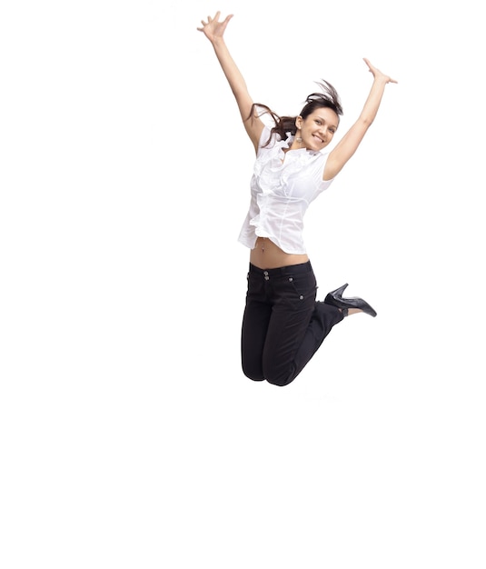 the beautiful business woman on a white background