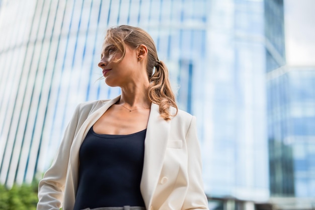 Beautiful businesswoman outdoor