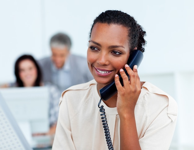 Beautiful businesswoman on phone 