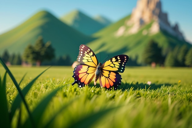 Foto bellissime farfalle volano fiori fauna selvatica paesaggio naturale farfalla sfondo carta da parati