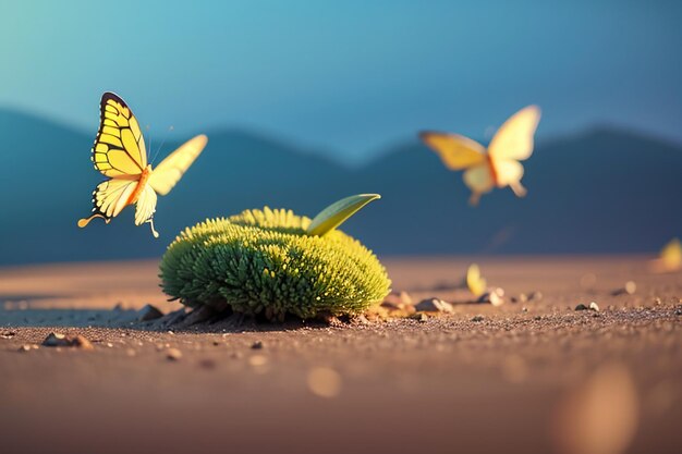 写真 美しい蝶が飛ぶ花 野生生物 自然の風景 蝶の壁紙の背景