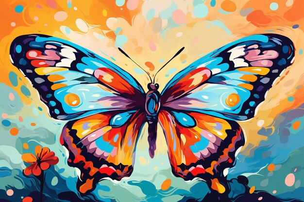 抽象的な背景の美しい蝶