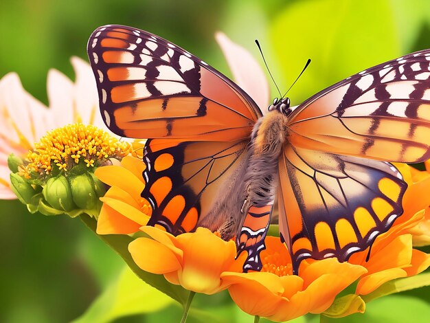 Beautiful butterfly on a flower ai generated