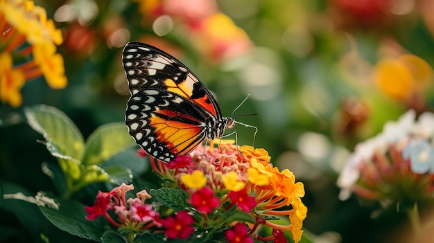 a beautiful butterfly sitting on a flower nature