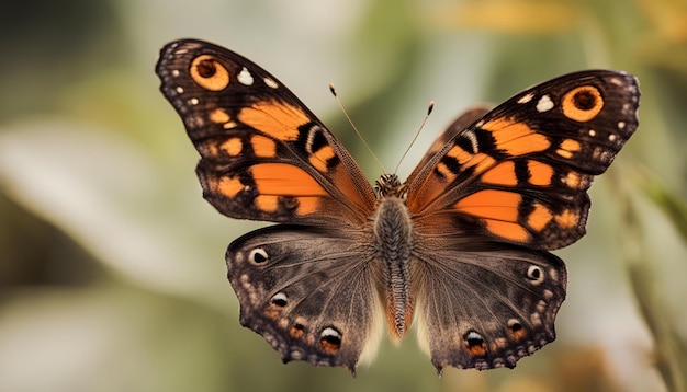 A beautiful butterfly with interesting textures on an orange