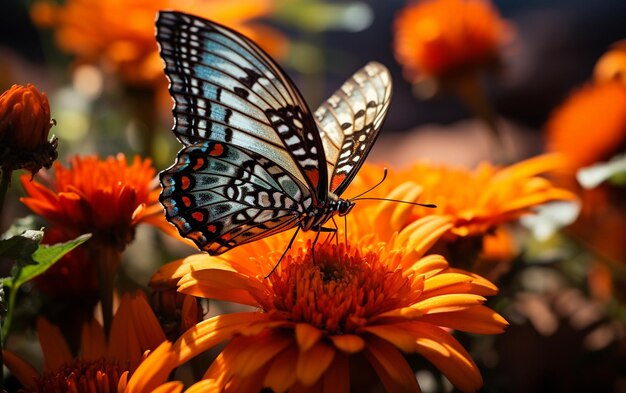 Photo beautiful butterfly39s closeup with intriguing patternsquot generative ai