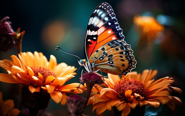 Photo beautiful butterfly39s closeup with intriguing patternsquot generative ai