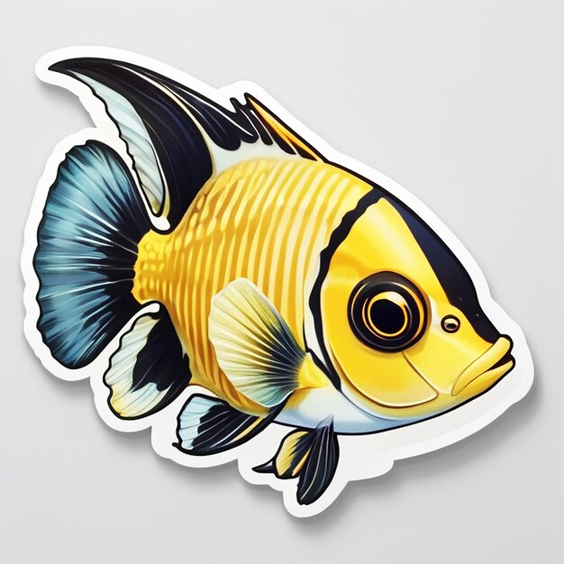Photo a beautiful butterflyfish closeup sticker design image