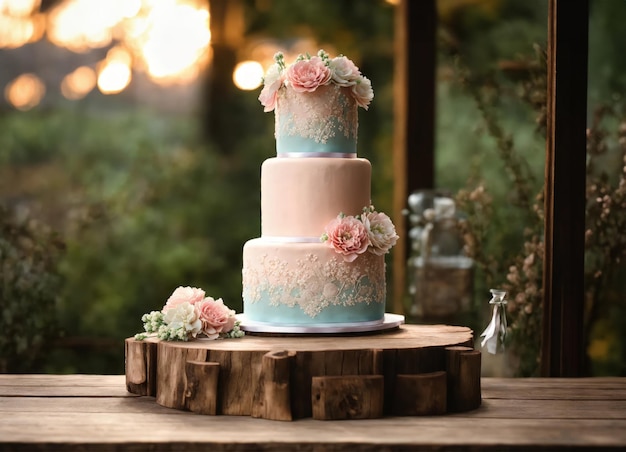 Beautiful cake for the holiday on the table