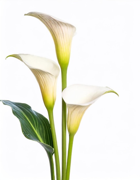 색 배경 에 고립 된 아름다운 칼라 릴리 꽃