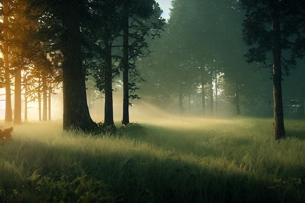 Beautiful Calm and Foggy Nature Environment Background Image