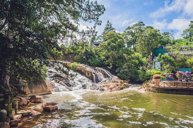 Beautiful Camly waterfall In Da Lat city,