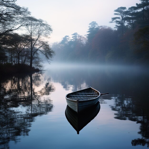 A beautiful canal flowing in the center of a forest