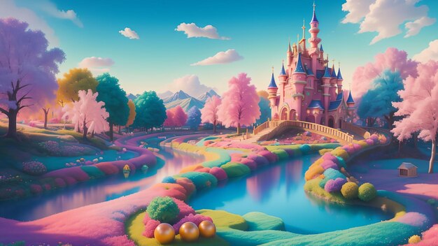 Beautiful candyland scene for wallpaper