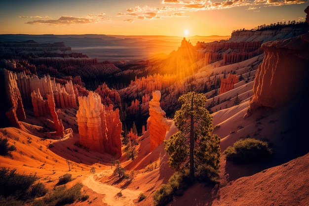 Beautiful canyon landscape in the United States Bryce Canyon National Park