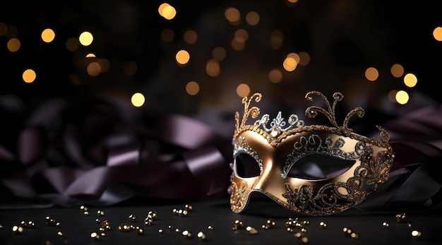 Beautiful carnival mask on bokeh background