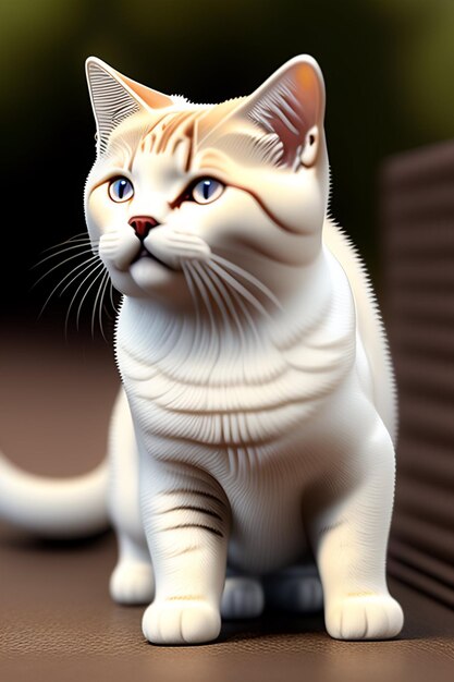 A beautiful cartoon character cat generated Ai