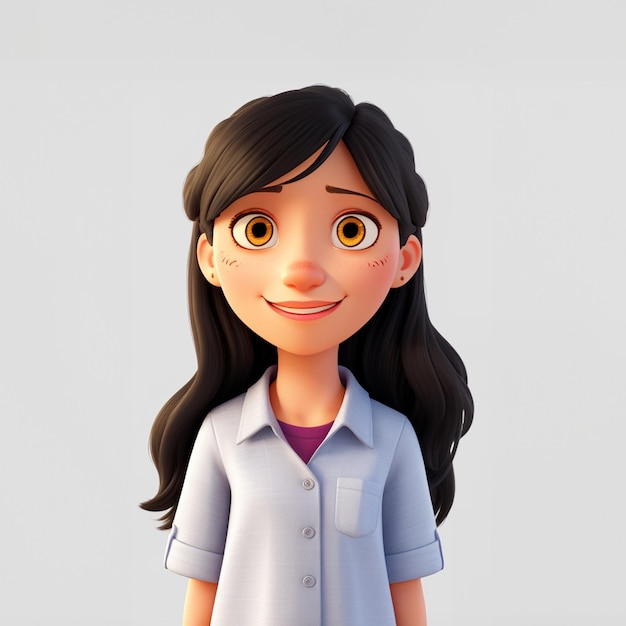 Beautiful cartoon girl character