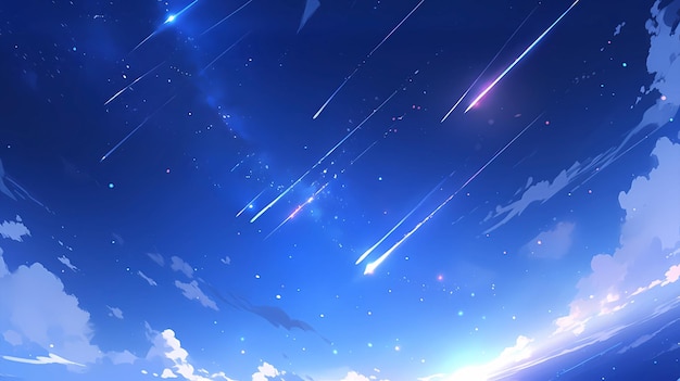 Beautiful cartoon illustration of starry sky