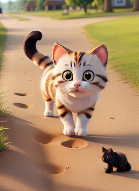 Photo beautiful cartoon red cat